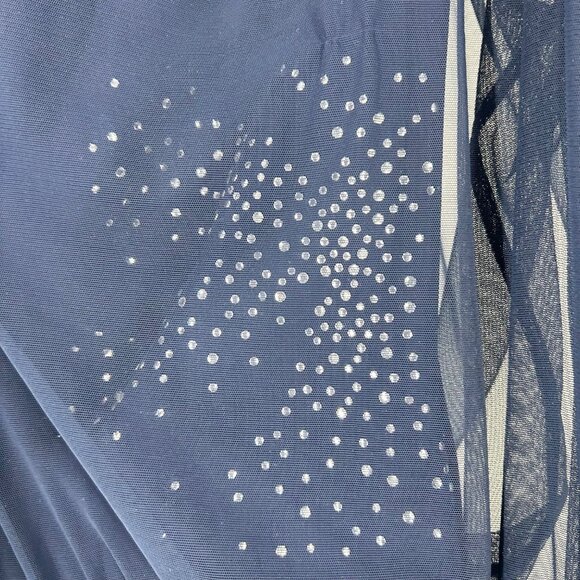 Chiara Boni La Petite Robe Navy Rhinestone-Embellished Illusion Column Gown - Picture 6 of 14